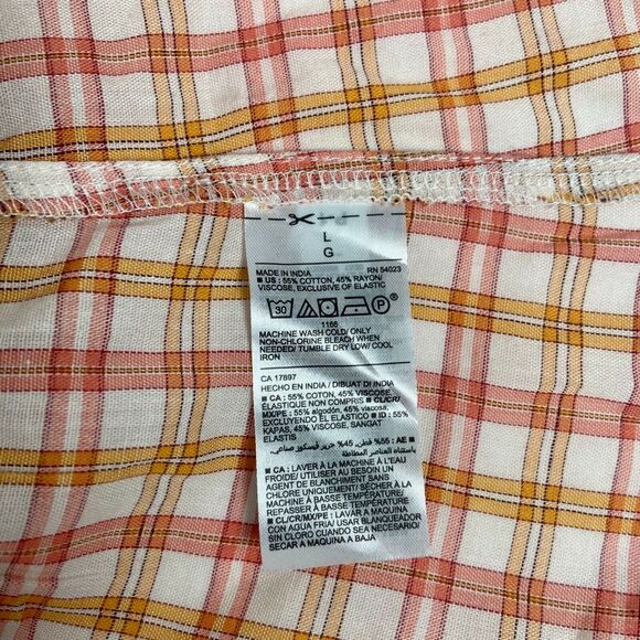 Old Navy Ruffled Smocked Bodice Plaid Sleeveless Top Shirt for Women Large - Picture 4 of 8